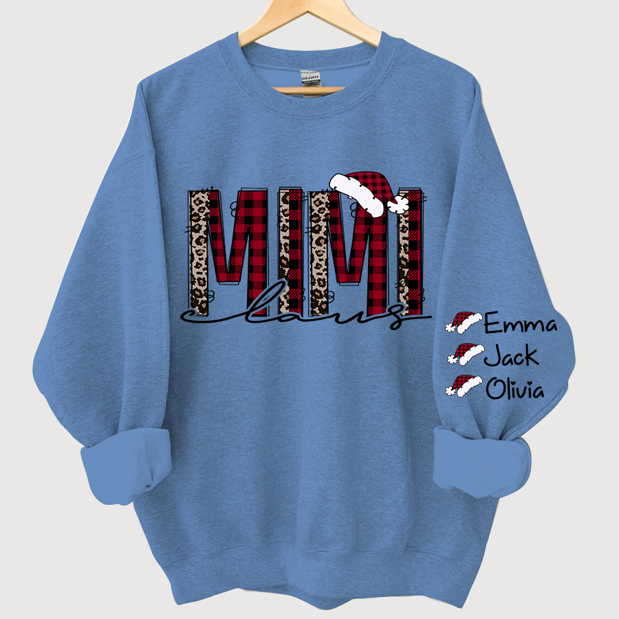 Personalized Mimi Claus Christmas And Grandkids Sweatshirt