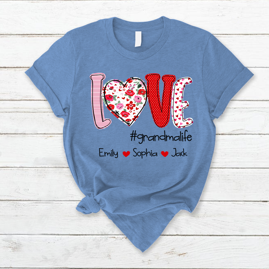 Love Grandmalife And Kids Valentines T-Shirt