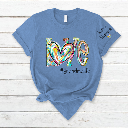 Love Grandma Life Fall Autumn Color Clipart Custom T-Shirt