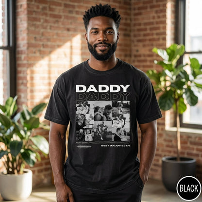 Personalized Daddy Photo Shirt, Custom Picture Collage Tee with Kids Names, Best Daddy Ever Family T Shirt, Father's Day Apparel for Dad