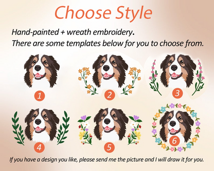 Custom Dog Portrait Embroidered Sweatshirt, Personalized Pet Face and Pet name Sweatshirt