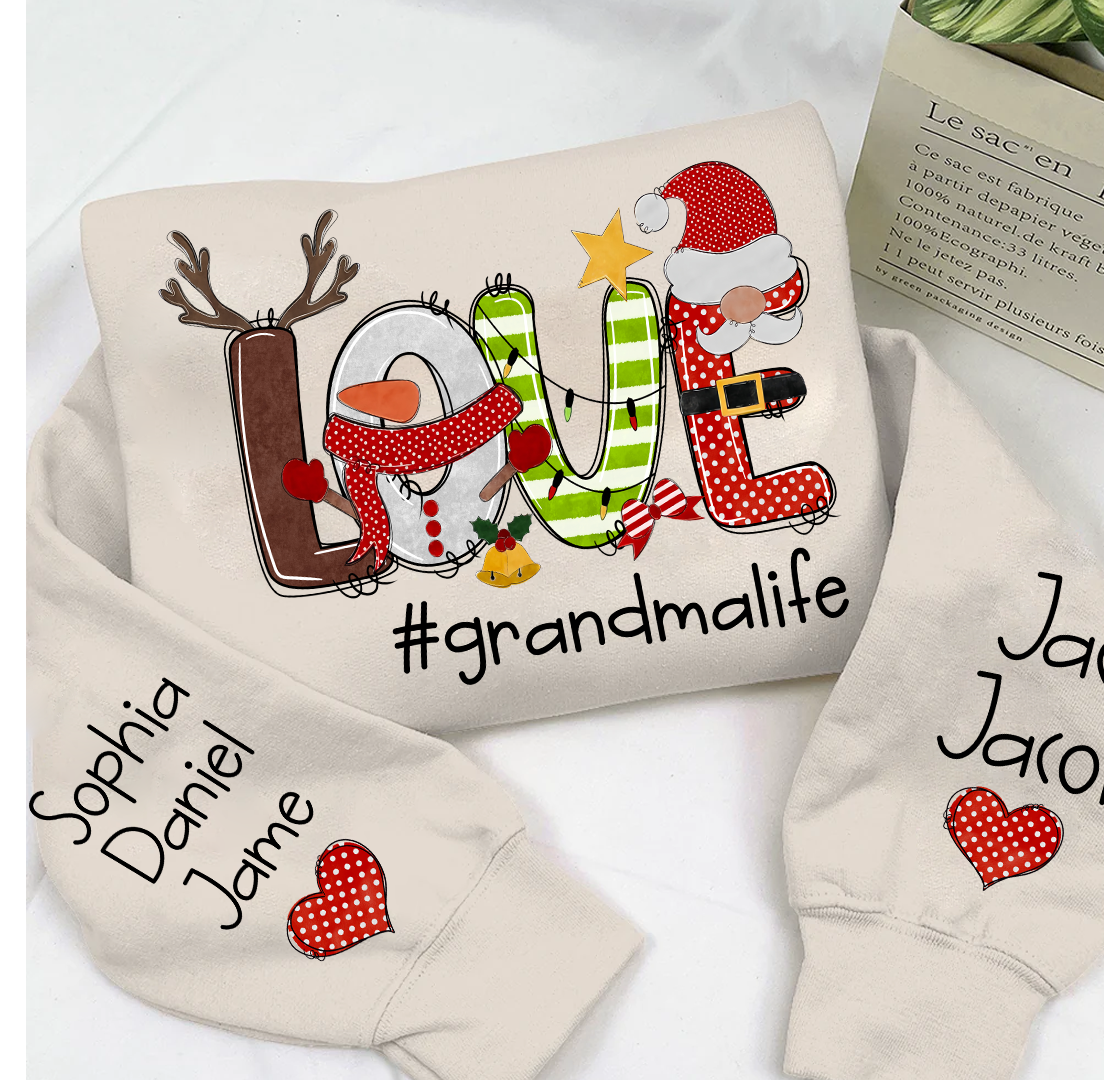 Christmas Snowman Love Grandma and Grandkids