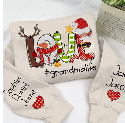 Christmas Snowman Love Grandma and Grandkids