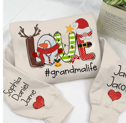Christmas Snowman Love Grandma and Grandkids