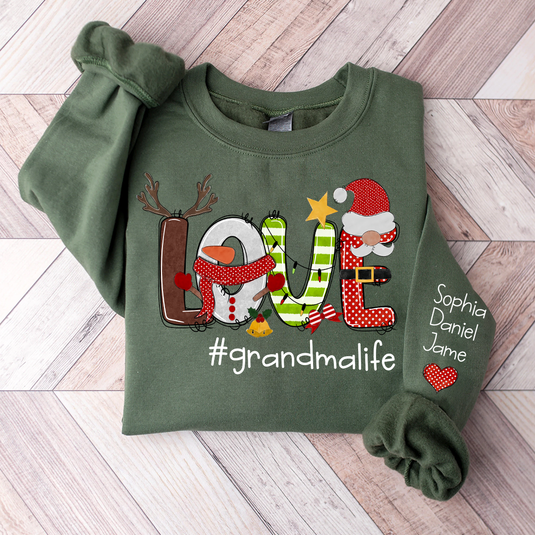 Christmas Snowman Love Grandma and Grandkids