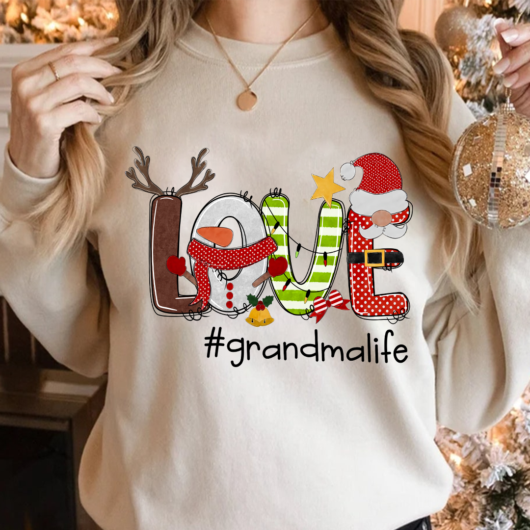 Christmas Snowman Love Grandma and Grandkids