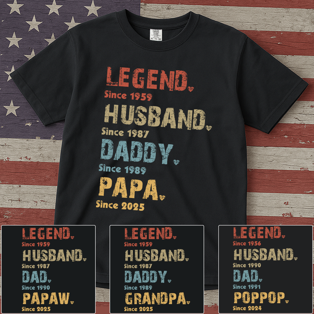 Legend, Husband, Dad And Papa Since - Family Personalized Custom