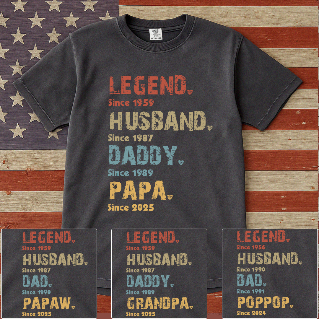 Legend, Husband, Dad And Papa Since - Family Personalized Custom