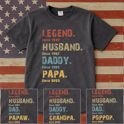 Legend, Husband, Dad And Papa Since - Family Personalized Custom