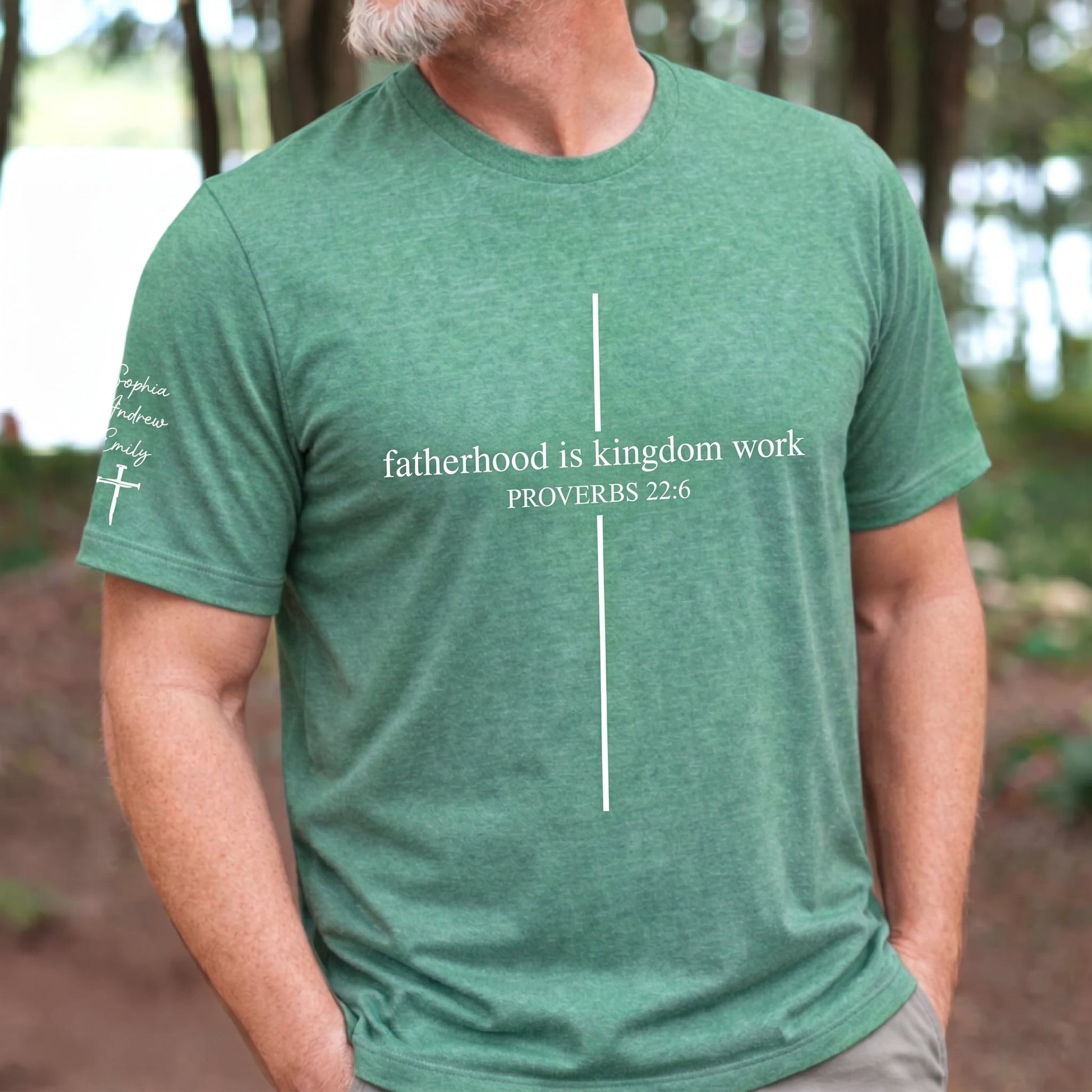 Custom Unisex T-Shirt With Design On Sleeve - Personalized Father's Day Birthday Gifts For Dad, Grandpa - Forever My Hero