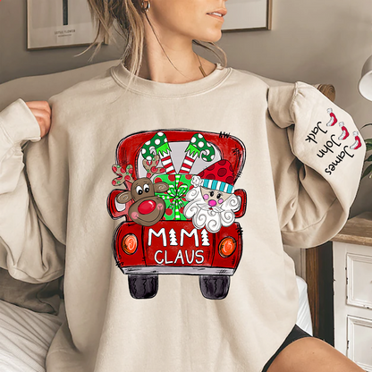 Mimi, Grandma Claus Truck Christmas and Grandkids Sweatshirt