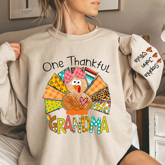 One Thankful Grandma Thanksgiving Turkey Sweatshirt