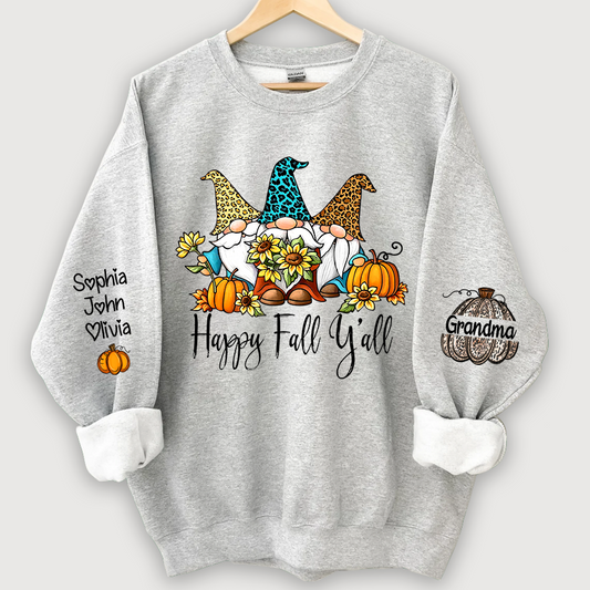 Happy Fall Y'all Grandma With Grandkids Autumn Sweatshirt
