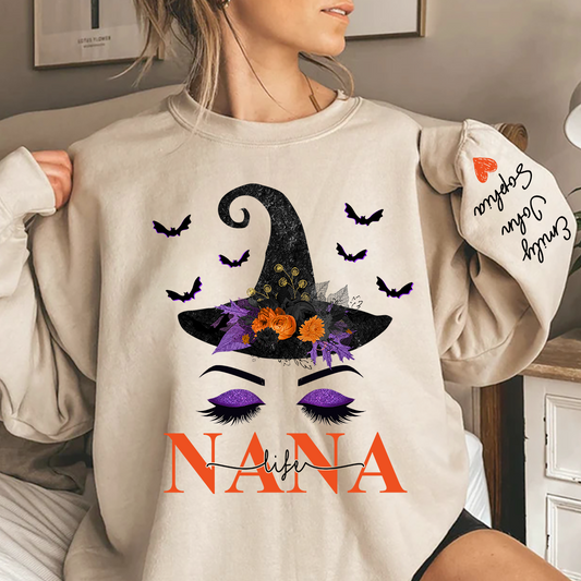 Personalized Nanalife Hat Halloween And Grandkids Sweatshirt