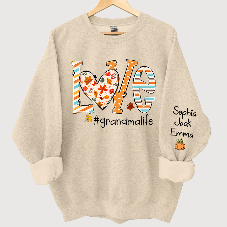 Autumn love grandmalife and grandkids Sweatshirt