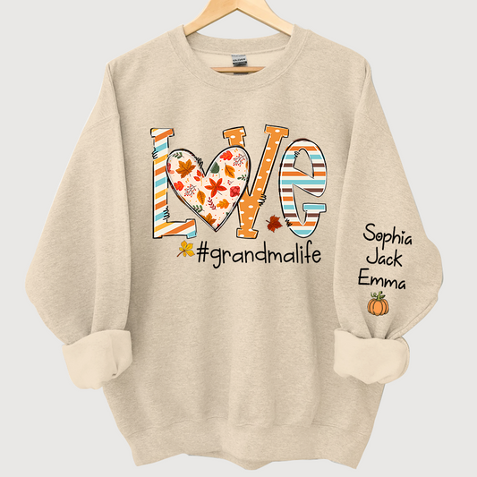 Autumn love grandmalife and grandkids Sweatshirt