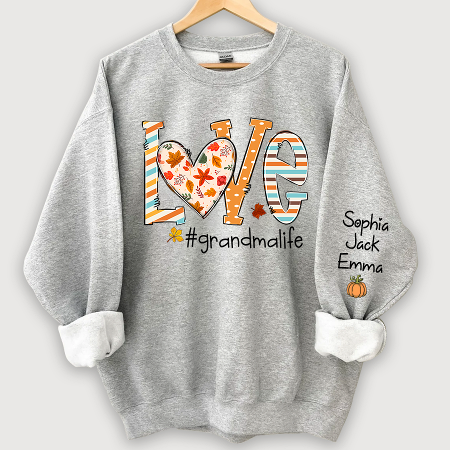 Autumn love grandmalife and grandkids Sweatshirt