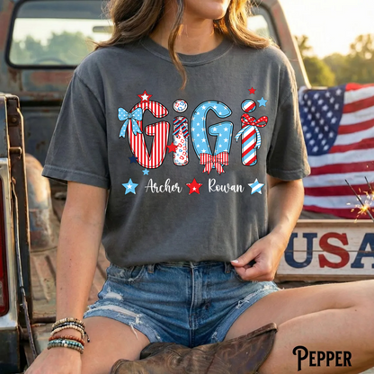 Patriotic American Flag Gigi Custom Gigi And Grandkids