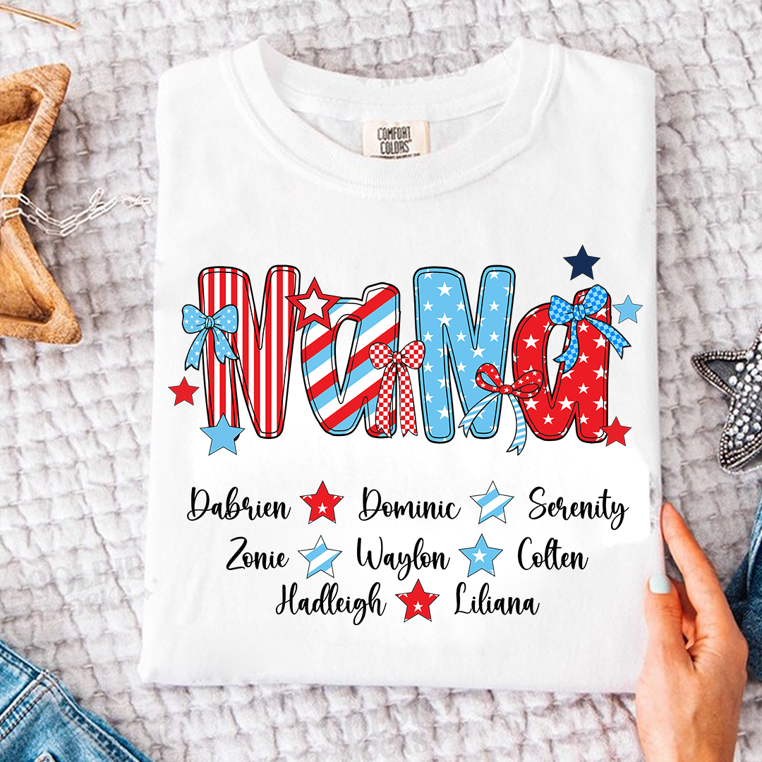 Patriotic American Flag Gigi Custom Gigi And Grandkids