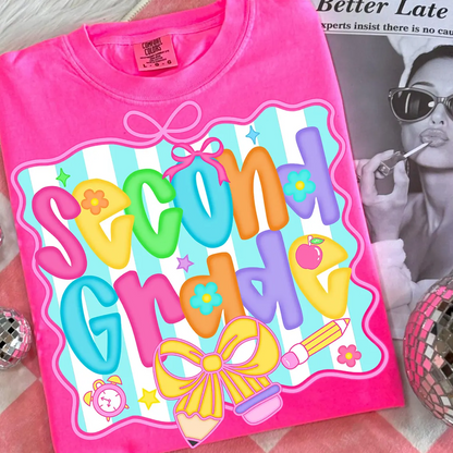 Preppy Back to School Coquette Teacher First Day of School Comfort Colors Shirt
