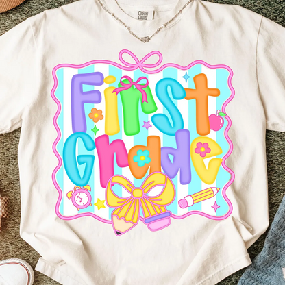 Preppy Back to School Coquette Teacher First Day of School Comfort Colors Shirt