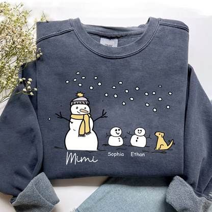 Mimi Snowman Dog with Grandkids – Christmas Gifts Sweatshirt