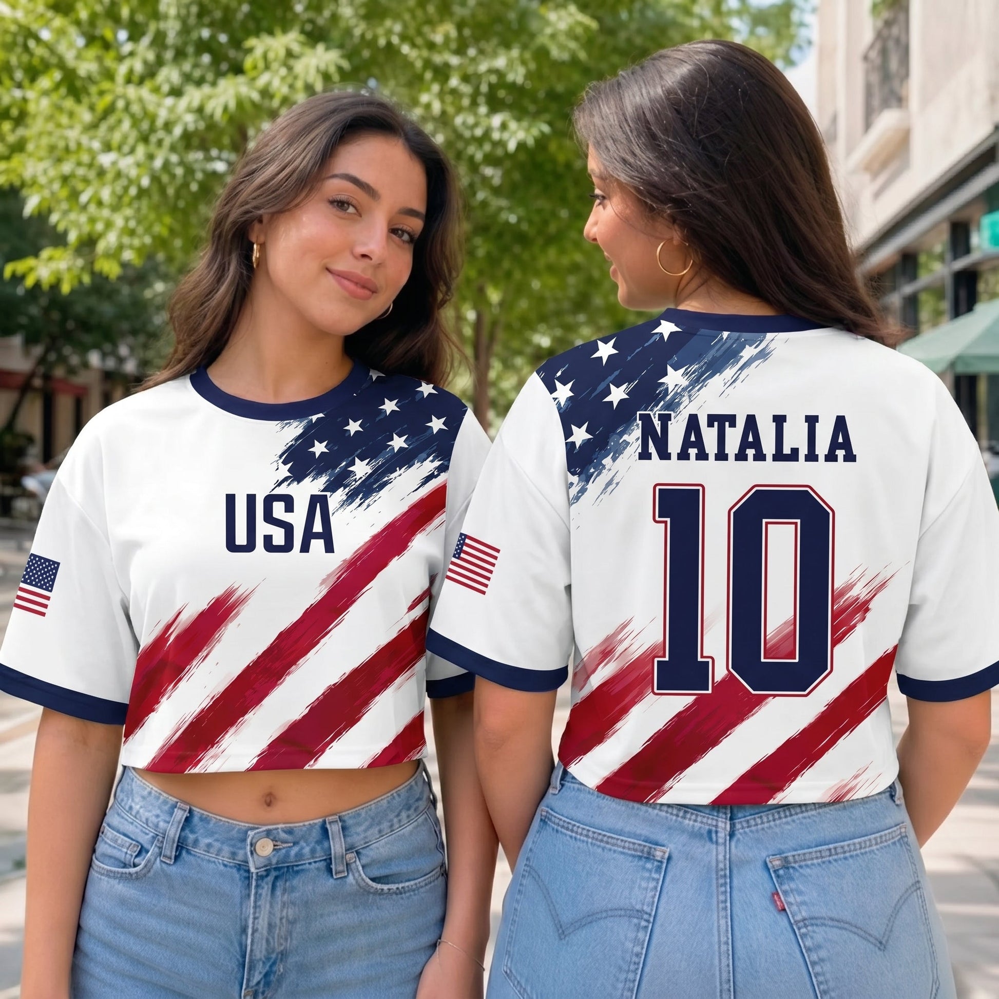 Custom Women's USA 2026 Jersey Crop Tee - Personalized Birthday Gifts For Soccer Lovers, Sports Fans, Sports Lovers - Wear Your American Pride