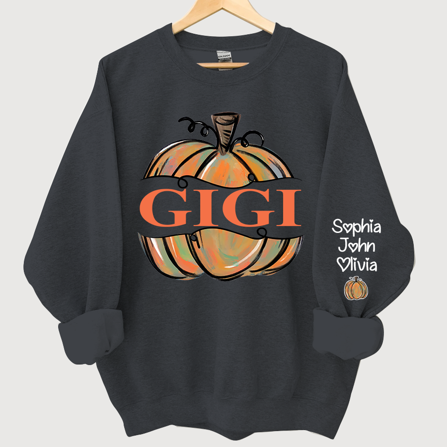 Personalized Gigi Pumpkins Color painted Autumn  Sweatshirt