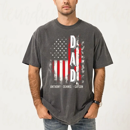 American Papa Dad and Grandkids Father's Day Gift Comfort Colors® T-shirt