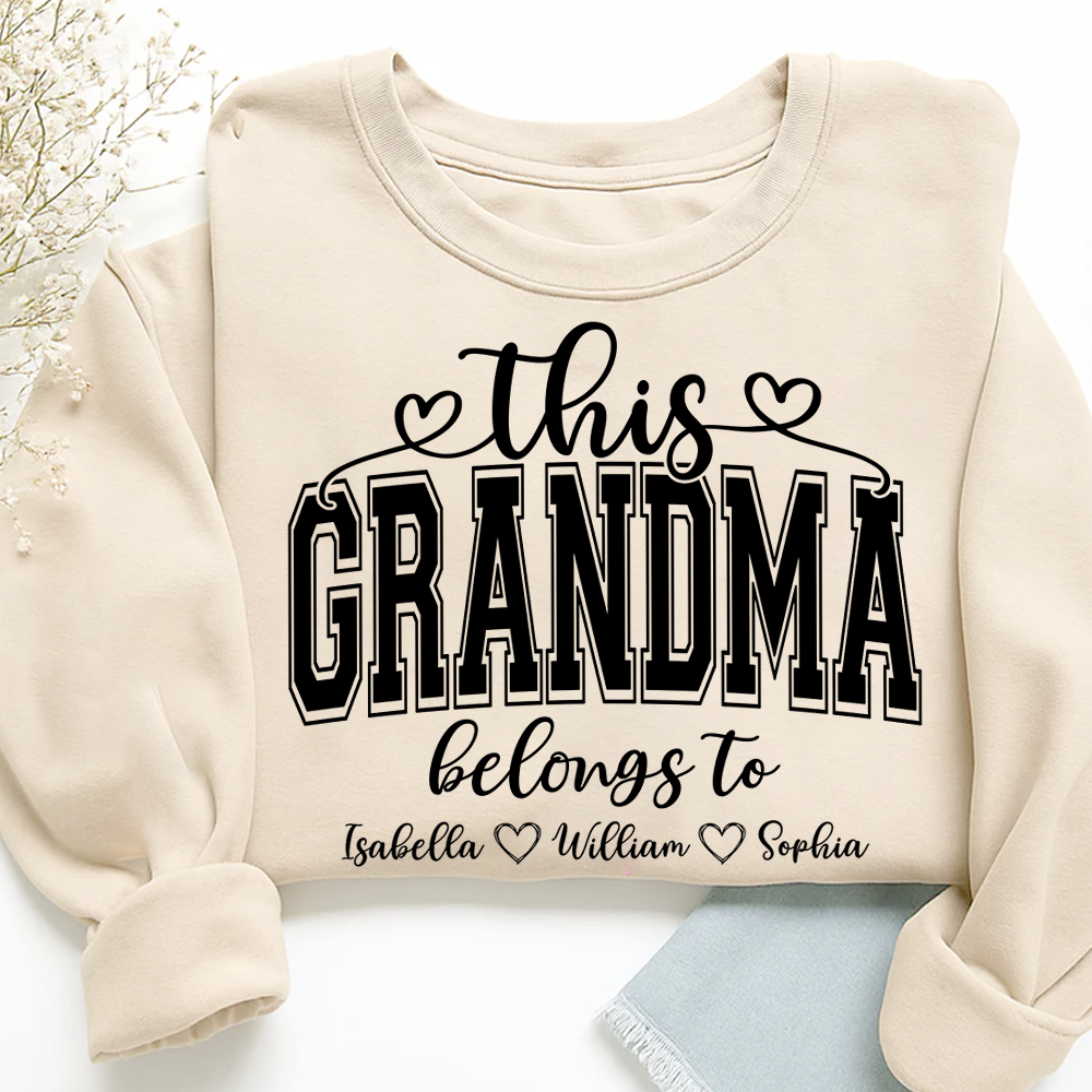 Custom This Grandma Belongs To And Grandkids Sweatshirt