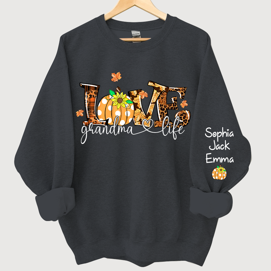 Personalized Love Grandmalife Pumpkin autumn Sweatshirt