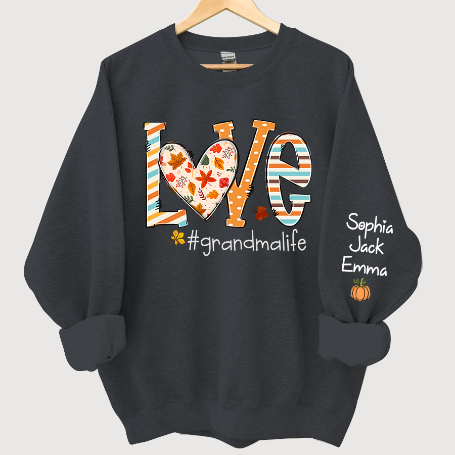 Autumn love grandmalife and grandkids Sweatshirt