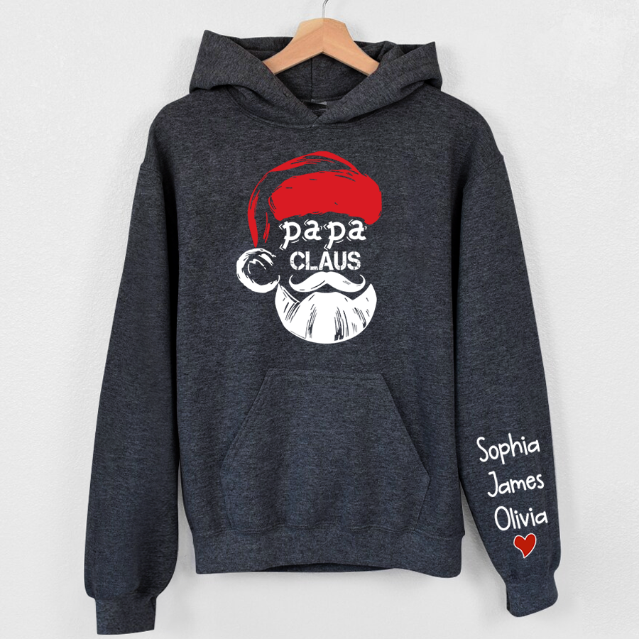 Custom Christmas Papa Claus, 2023 Christmas Dad Claus Christmas Hoodie