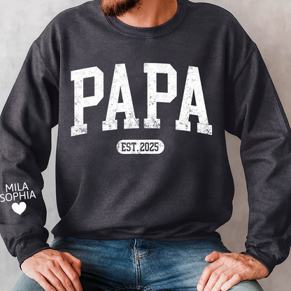 Personalized Papa Grandpa Daddy Papaw Hoodie for Men, Custom Name & Year EST. Sweatshirt, New Grandpa Gift 2026, Father’s Day Gift for Dad or Papa, Unisex Heavy Blend Pullover Hoodie