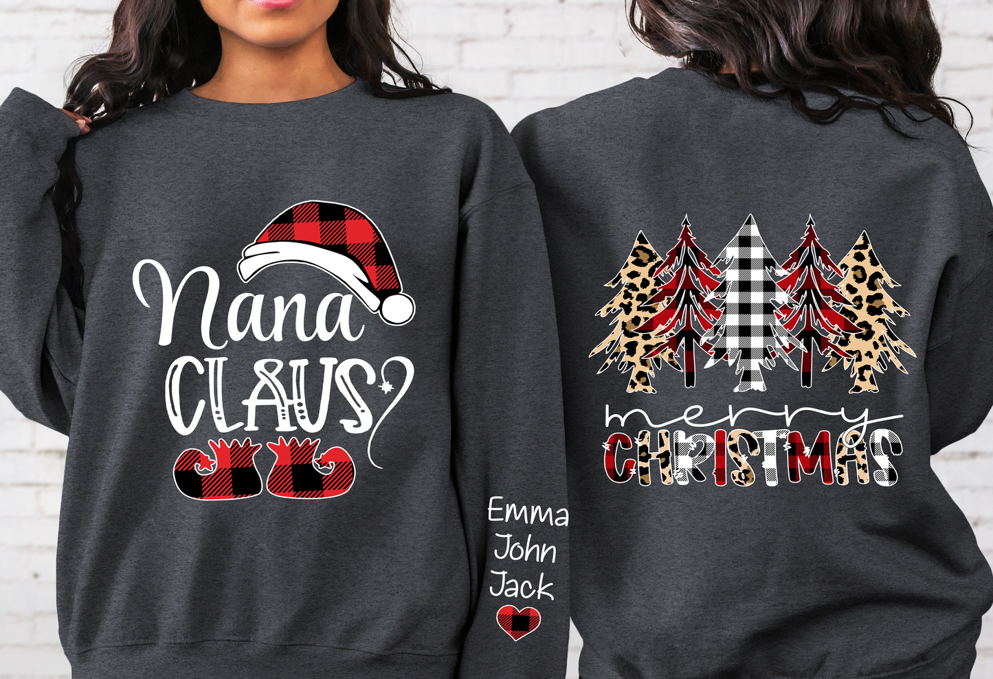 Custom Name Mom Claus Merry Christmas And Momkids Sweatshirt