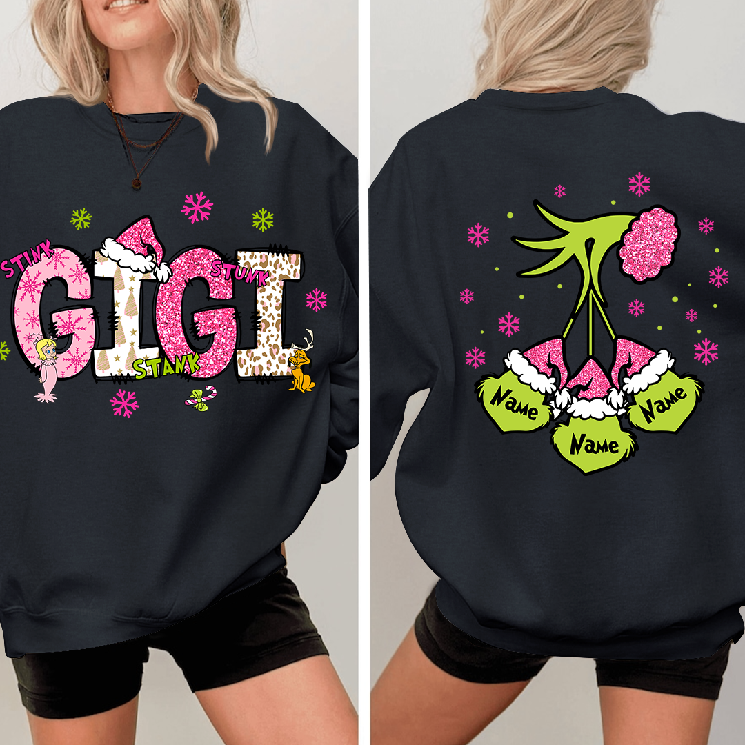 Gigi Pink Christmas And Kids Sweatshirt 2024