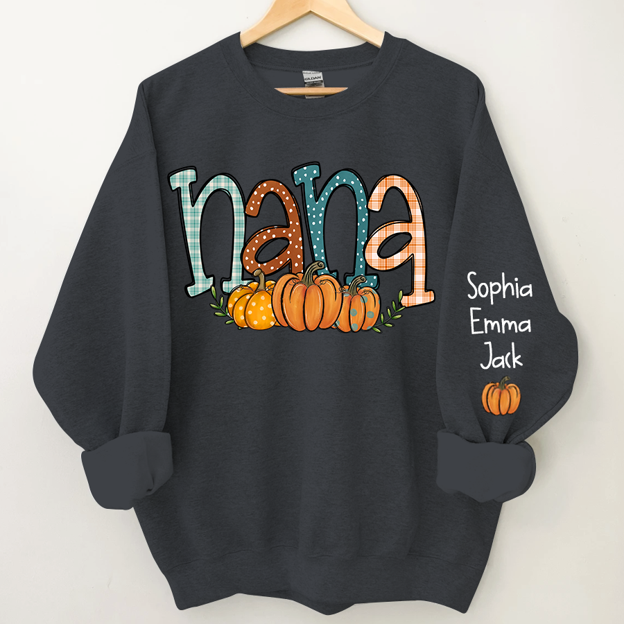 Nana Pumpkin And Grandkids Autumn Sweatshirt