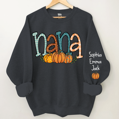 Nana Pumpkin And Grandkids Autumn Sweatshirt