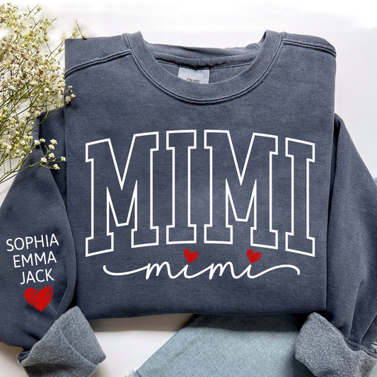 Personalized Mimi And Grandkids Heart Sweatshirt