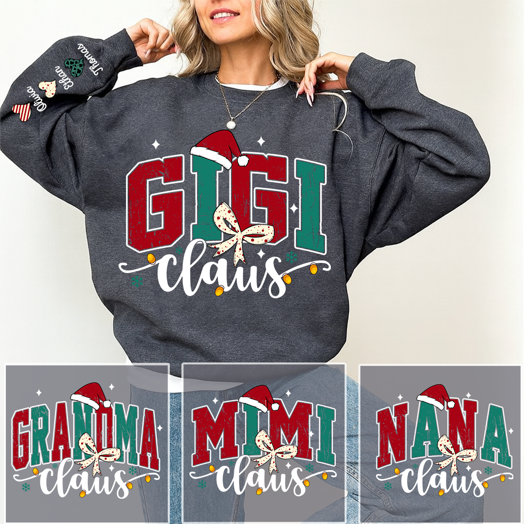 Gigi claus And Grandkids Merry Christmas Sweatshirt