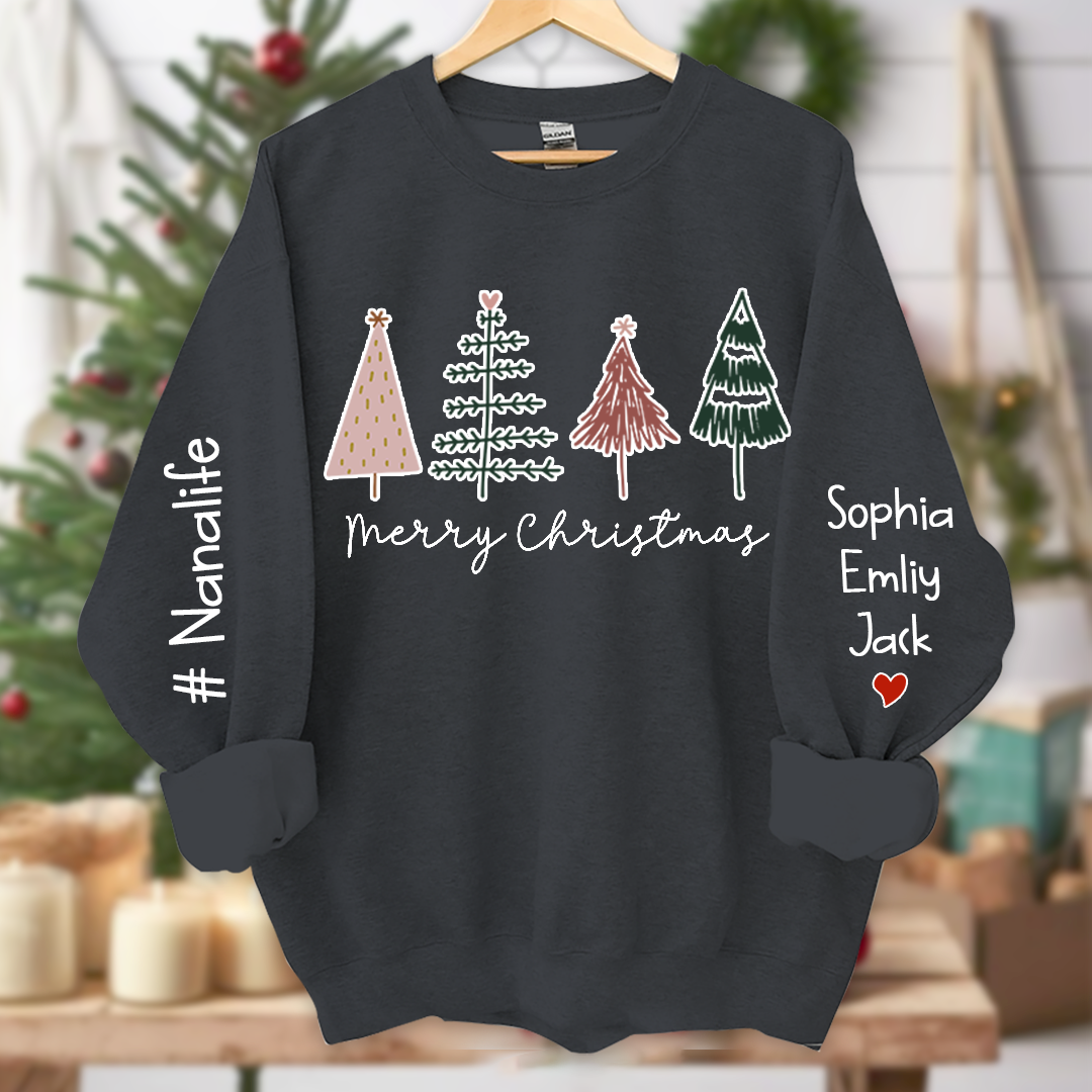 Tree Merry Christmas Nanalife Christmas and Grandkids Sweatshirt