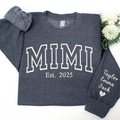 Mimi Est Embroidered And Grandkids Sweatshirt