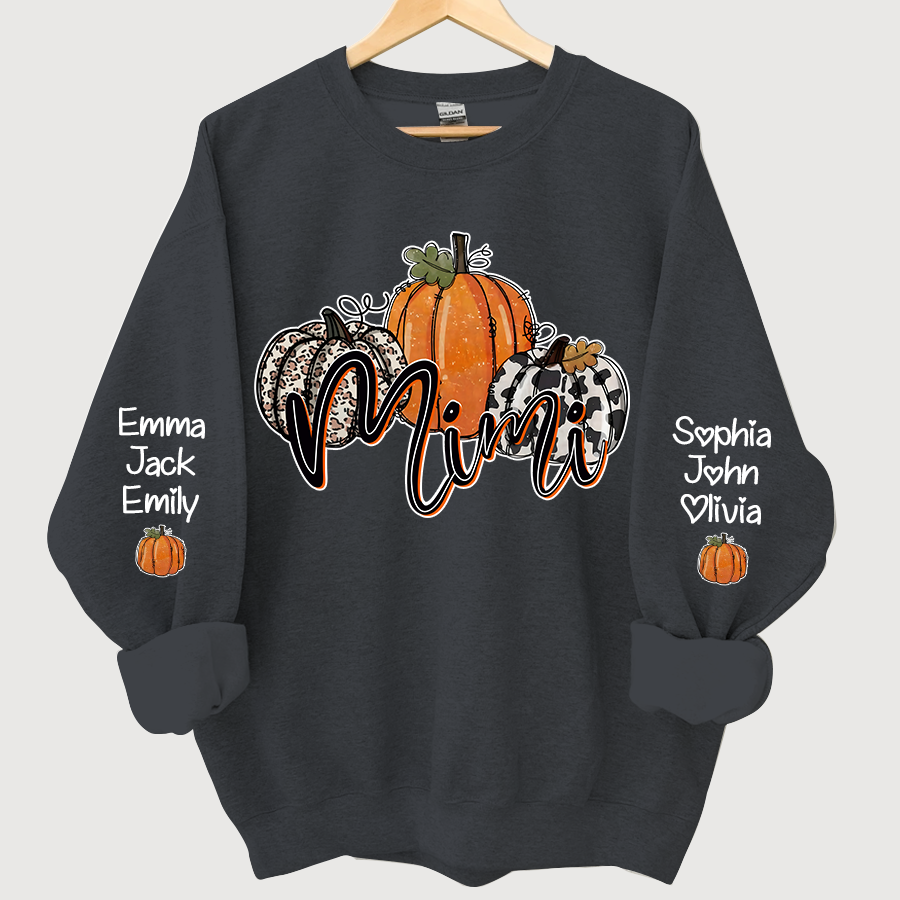 Personalized Mimi, Grandma Pumpkins Autumn And Grandkids CL01 Sweatshirt