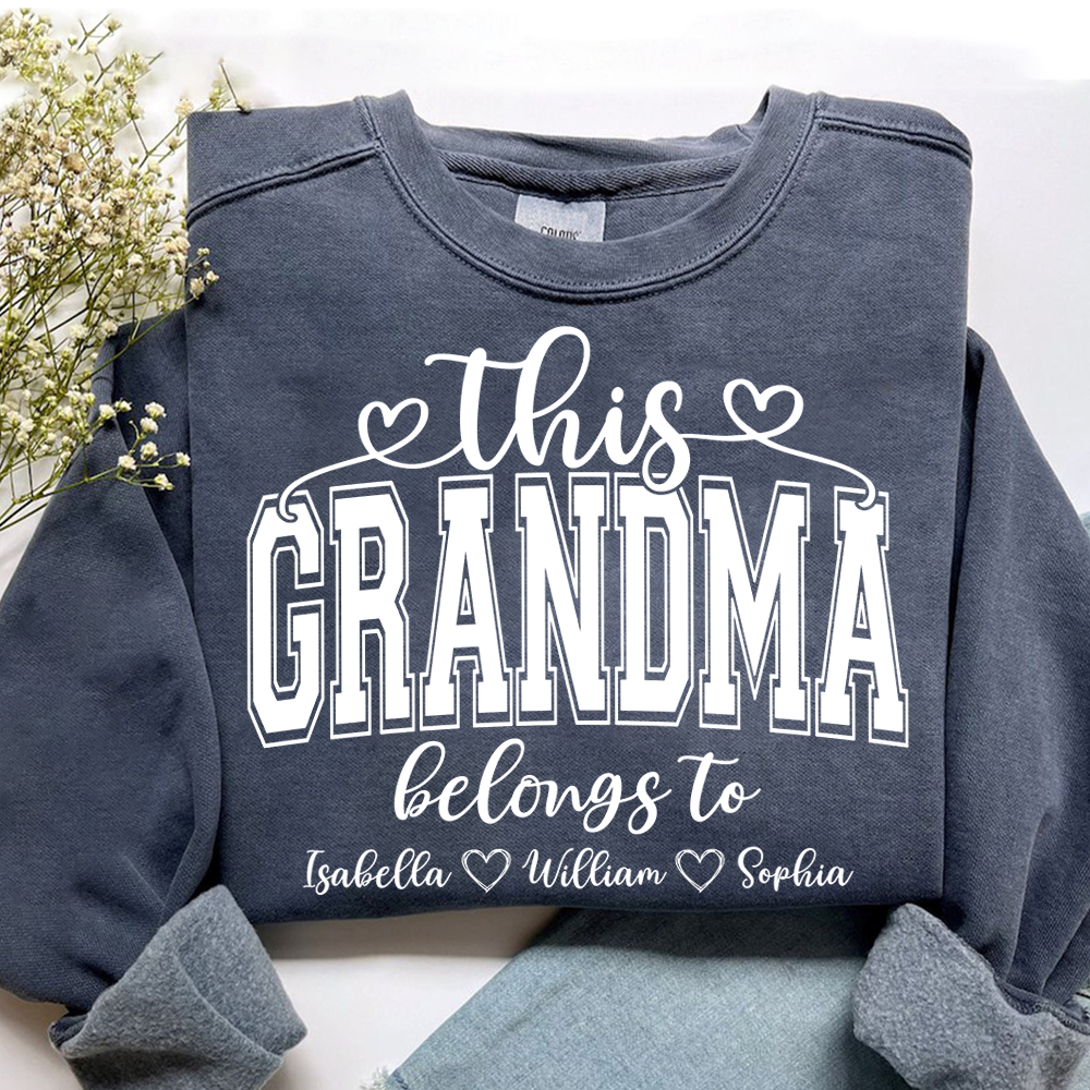 Custom This Grandma Belongs To And Grandkids Sweatshirt
