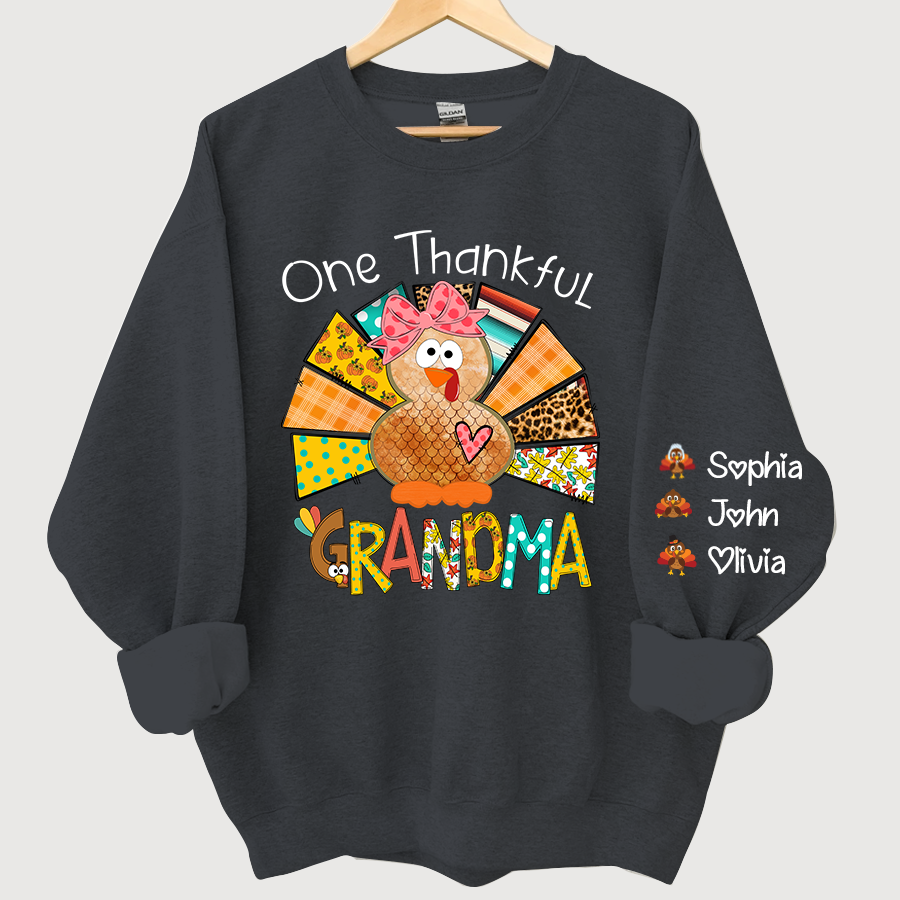 One Thankful Grandma Thanksgiving Turkey Sweatshirt