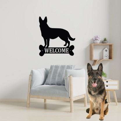 Godmerch- Cut Metal Sign- Personalized Dog Breed Welcome Sign Metal Wall Art, Gift For Dog Lover, Home Decor