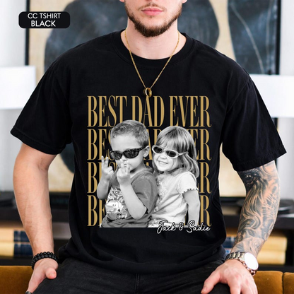 Custom Dad Vintage Photo Shirt: Personalized Fathers Day Shirt With Kids Photo
