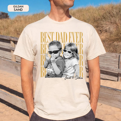 Custom Dad Vintage Photo Shirt: Personalized Fathers Day Shirt With Kids Photo