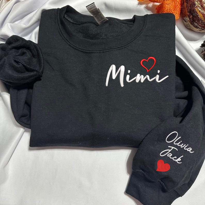 Custom Embroidered Mimi And Grandkids Sweatshirt