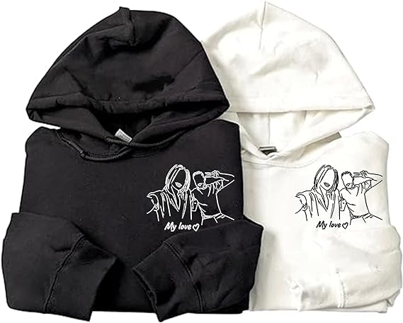 Custom Hoodies Design Your Own Hoodie, Portrait From Photo, Valentines Day Customized Gifts For Boyfriend, Men, Sweatshirt Christmas